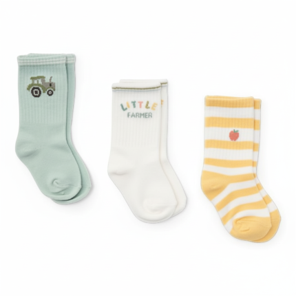Skarpetki 3-pak: Farm Green, Sunny Stripes, Little Farmer / Little Dutch