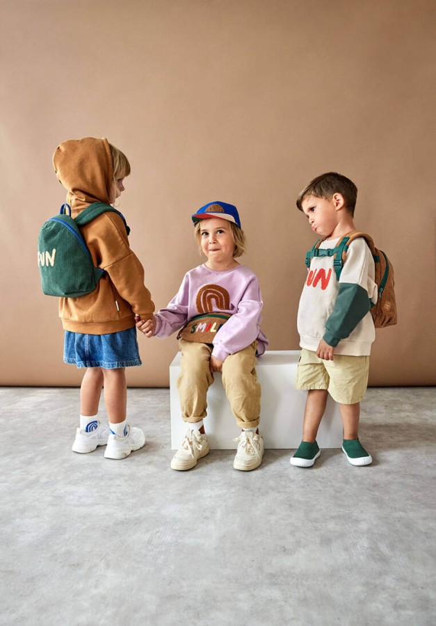 Bluza z bawełny organicznej GOTS Little Gang Rainbow lilac / Lassig