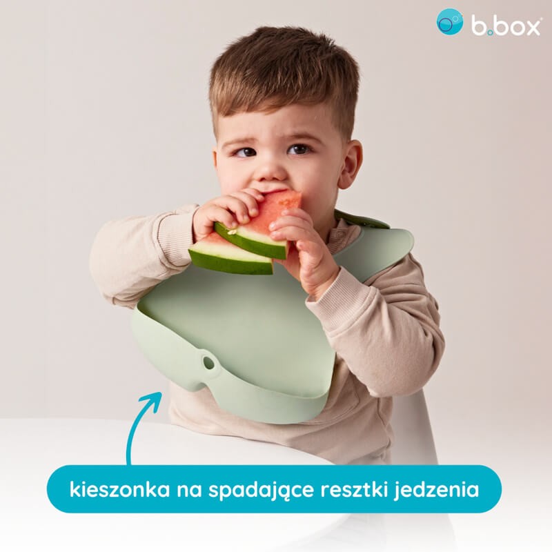 Śliniak z otwartą kieszonką szałwia / b.box