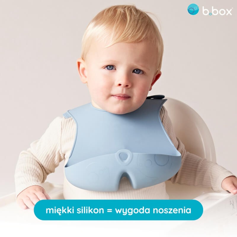 Śliniak z otwartą kieszonką niebieski / b.box