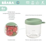 Pojemnik słoiczkek szklany z zamknięciem 250 ml Sage green / Beaba