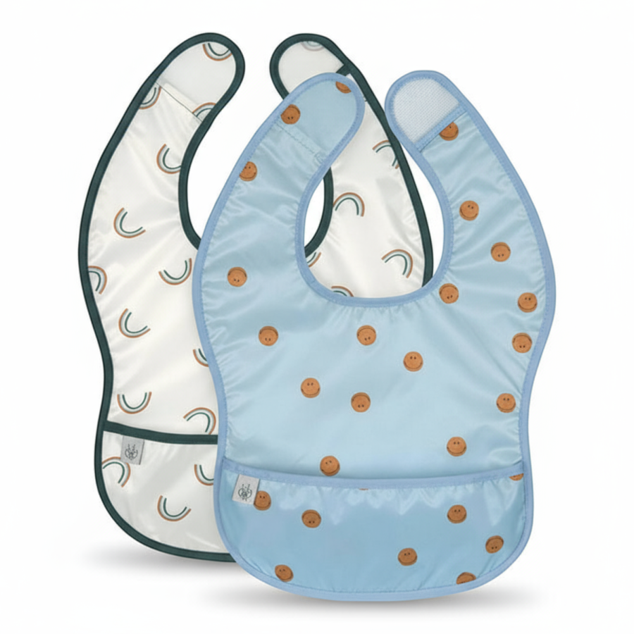 Zestaw śliniaków wodoodpornych 6m+ Happy Rascals Smile sky blue / Lassig
