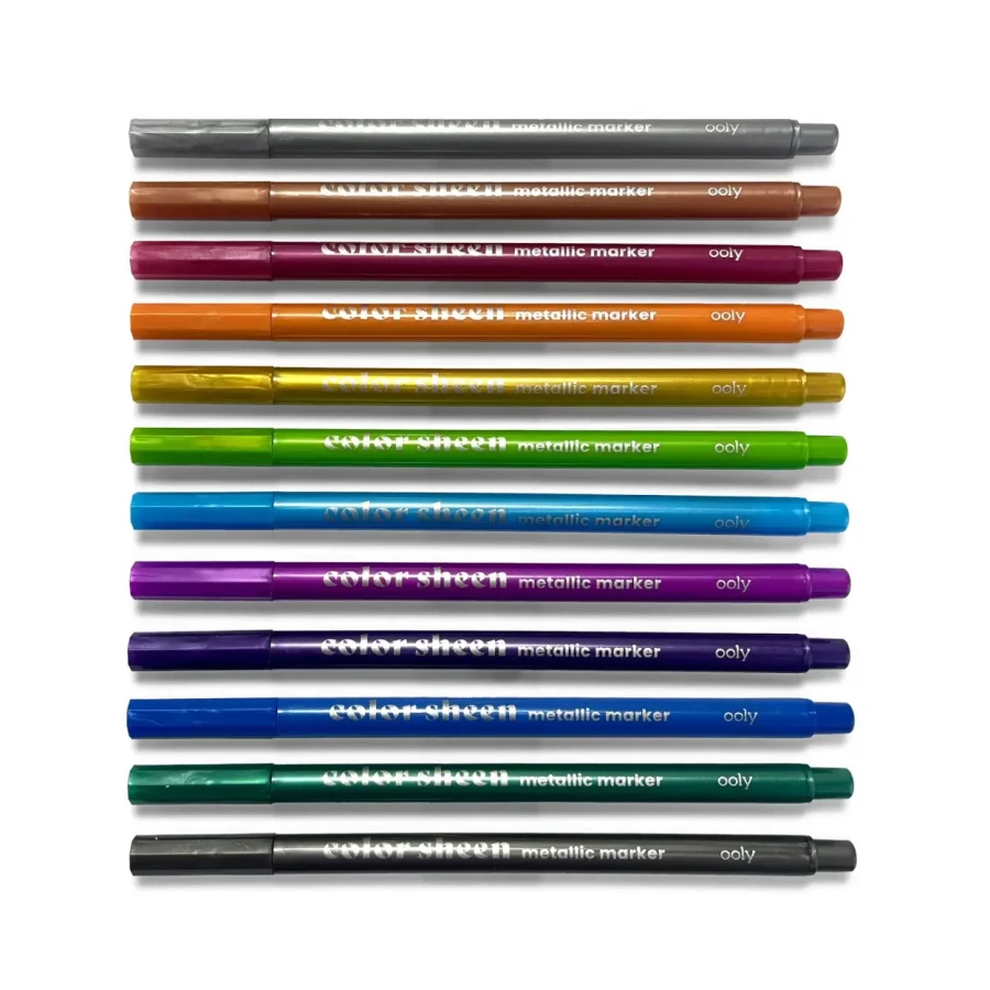 Flamastry Metaliczne, Color Sheen 12 szt. / Ooly
