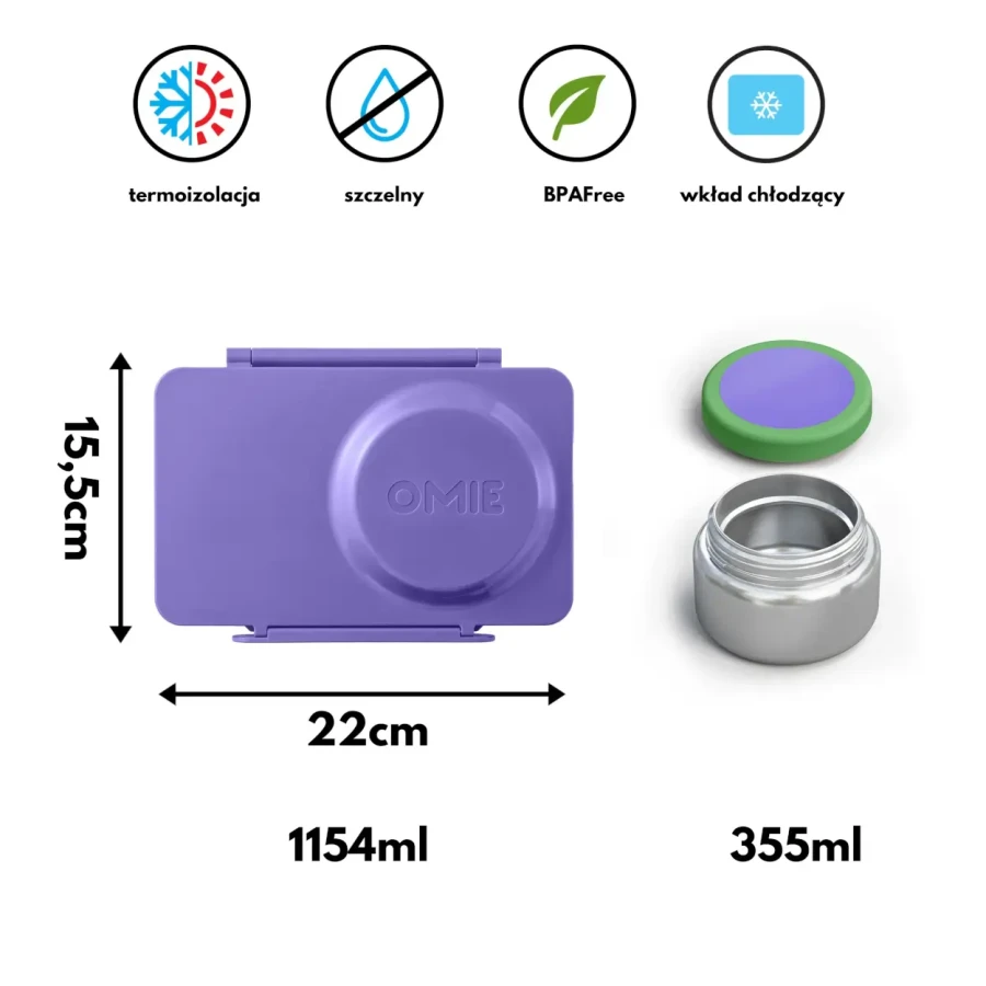 OMIEBOX UP lunch box z termosem, Galaxy Purple / OMIE