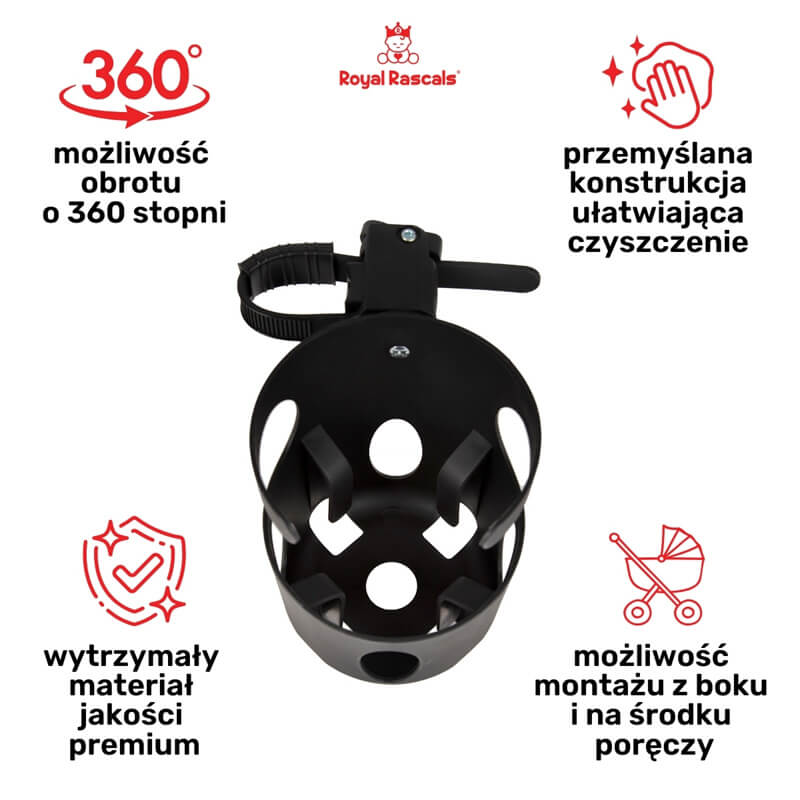 Uniwersalny uchwyt na kubek do wózka / Royal Rascals