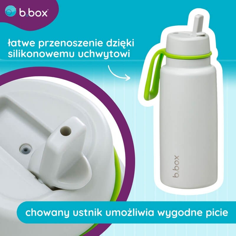 Butelka termiczna ze składanym ustnikiem, termos ze stali nierdzewnej - Lime Time, 1l / b.box