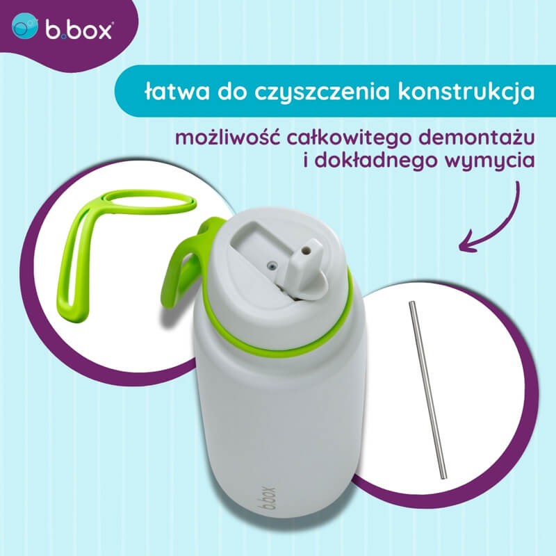 Butelka termiczna ze składanym ustnikiem, termos ze stali nierdzewnej - Lime Time, 1l / b.box