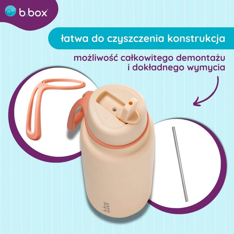 Butelka termiczna ze składanym ustnikiem, termos ze stali nierdzewnej - Melon Mist, 1l / b.box