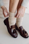 Marszczone skarpetki dla nastolatek i dorosłych - Balans, beżowe / Mama's Feet