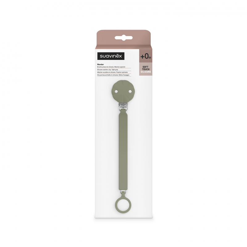 Silikonowa zawieszka do smoczka WONDER - Hedge Green / Suavinex