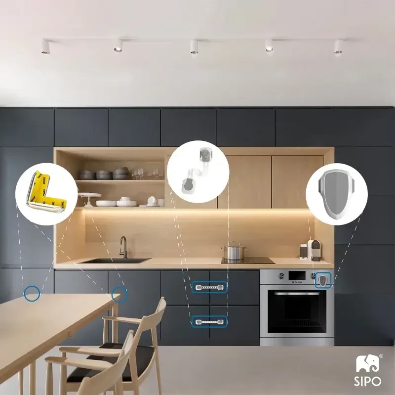 Zabezpieczenie szaf i szuflad z funkcją smart lock, 6 szt. / SIPO