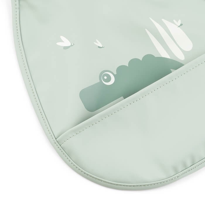 Śliniak z kieszonką Tiny Happy Clouds - Green, 2 szt. / Done by Deer