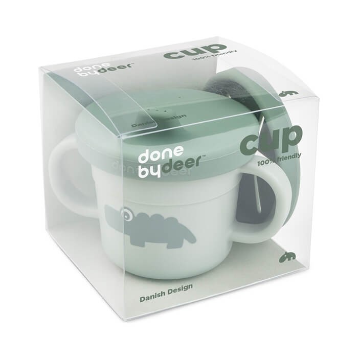 Kubek z ustnikiem i nakładką Niewysypek Foodie - Green / Done by Deer