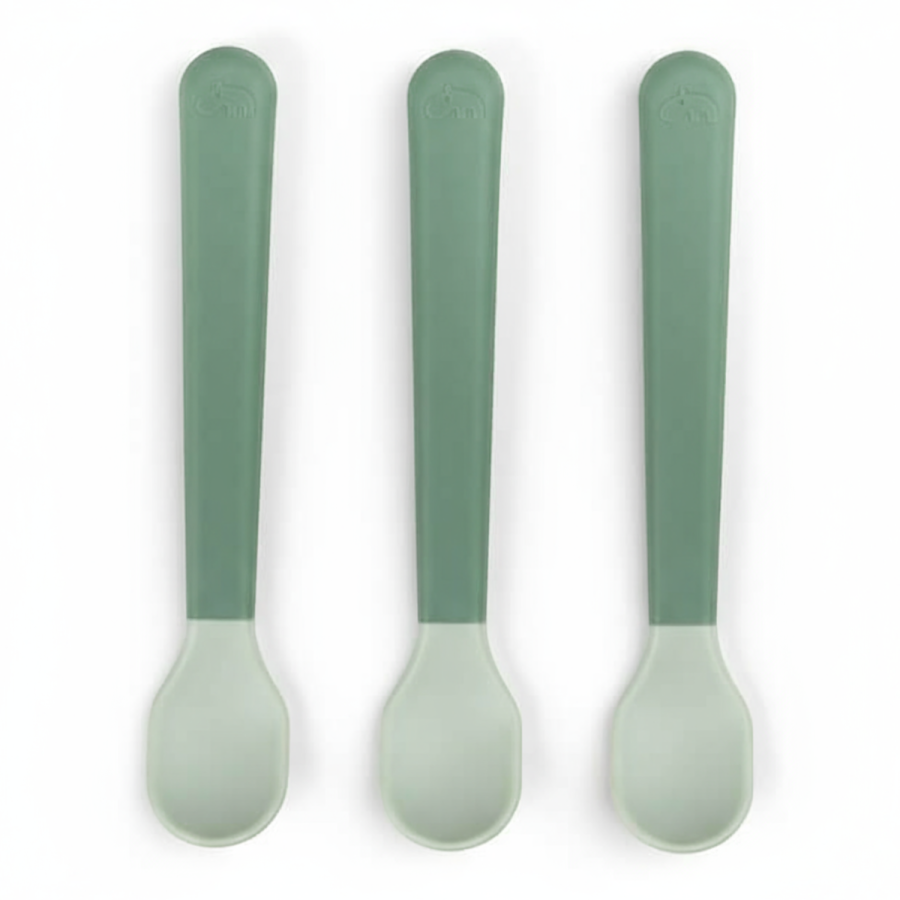 Łyżeczki dla niemowląt Easy-grip - Green, 3 szt. / Done by Deer