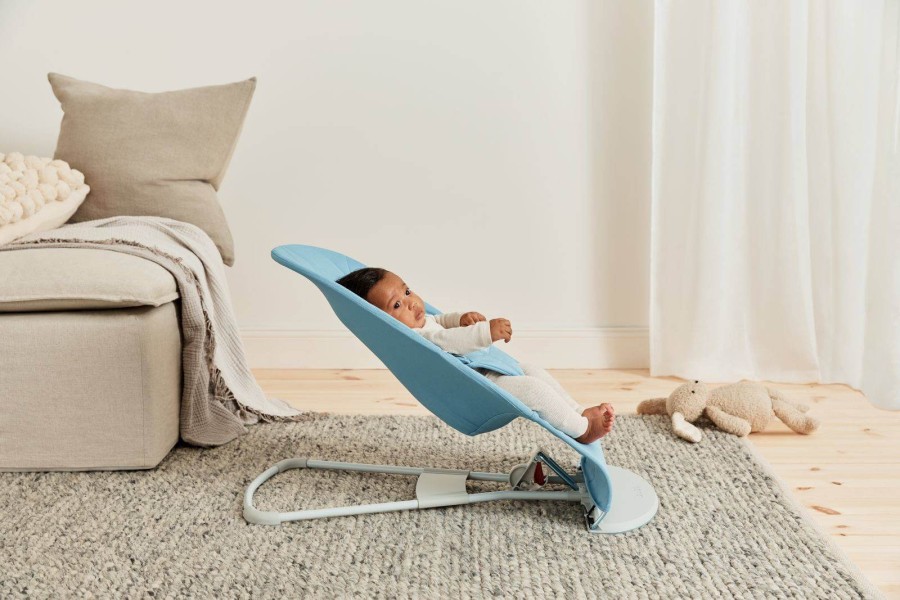 BABYBJORN - leżaczek BLISS WOVEN, Petal Quilt, Niebieski