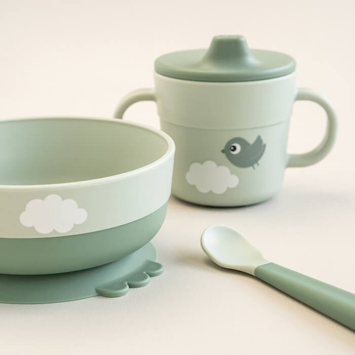 Pierwszy Zestaw Obiadowy Foodie Happy Clouds Green / Done by Deer