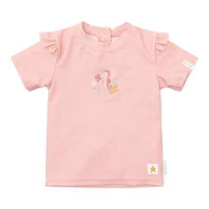 Koszulka do kąpieli z falbankami Seahorse Pink / Little Dutch