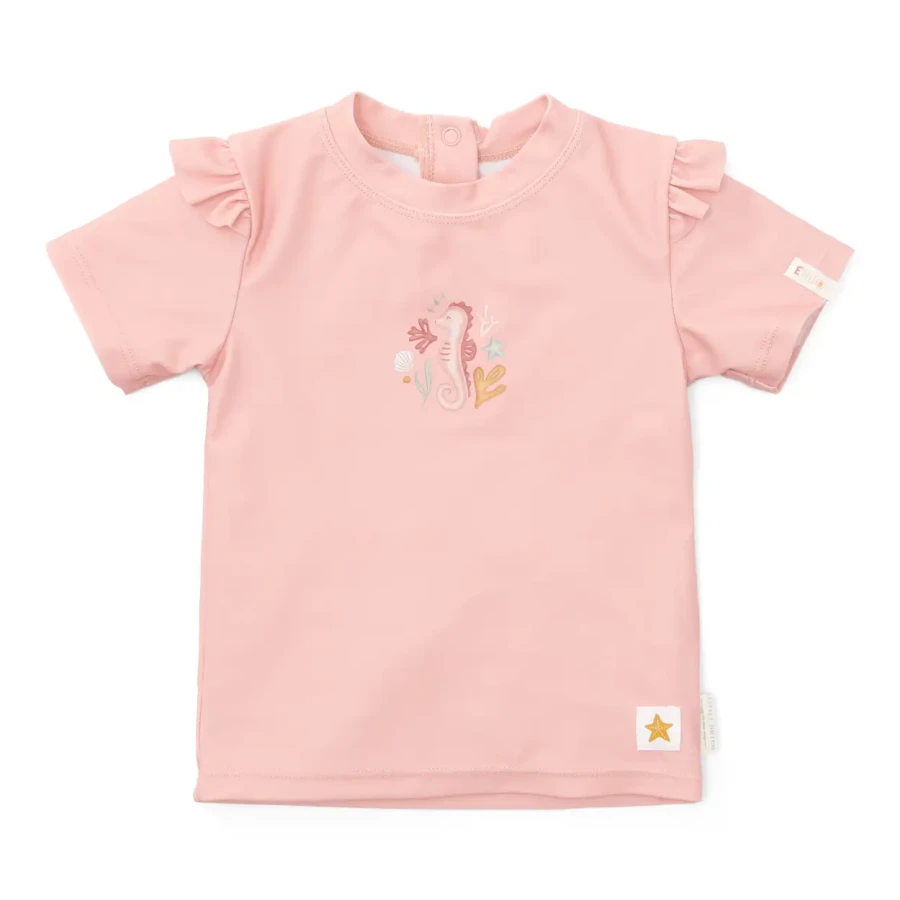Koszulka do kąpieli z falbankami Seahorse Pink / Little Dutch