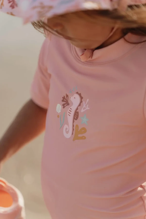 Koszulka do kąpieli z falbankami Seahorse Pink / Little Dutch