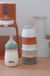 Pojemniki na mleko w proszku 4 komory cotton white - terracotta  / Beaba
