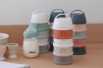 Pojemniki na mleko w proszku 4 komory cotton white - terracotta  / Beaba