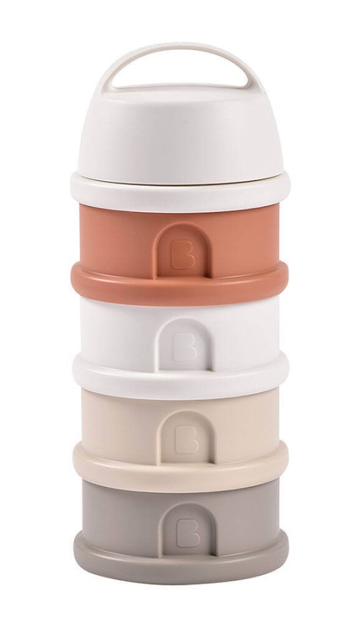 Pojemniki na mleko w proszku 4 komory cotton white - terracotta  / Beaba