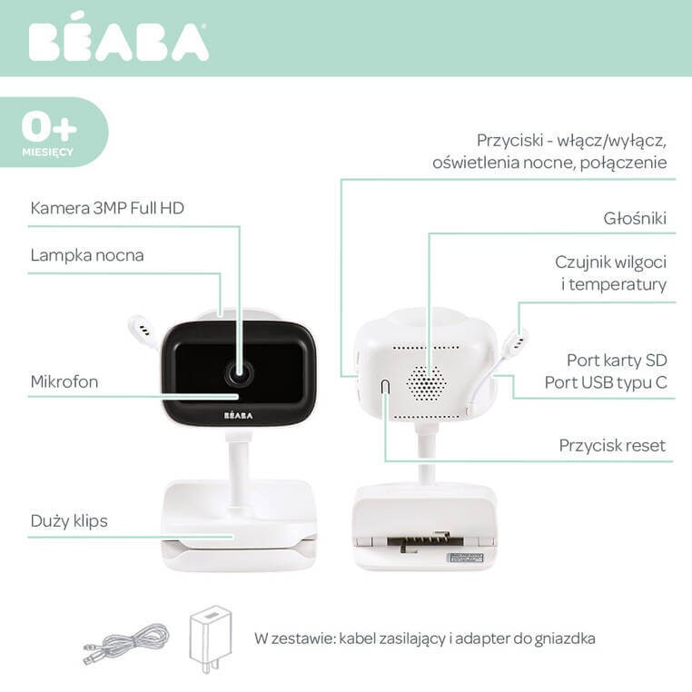 Niania elektroniczna video ZEN Nomad White / Beaba