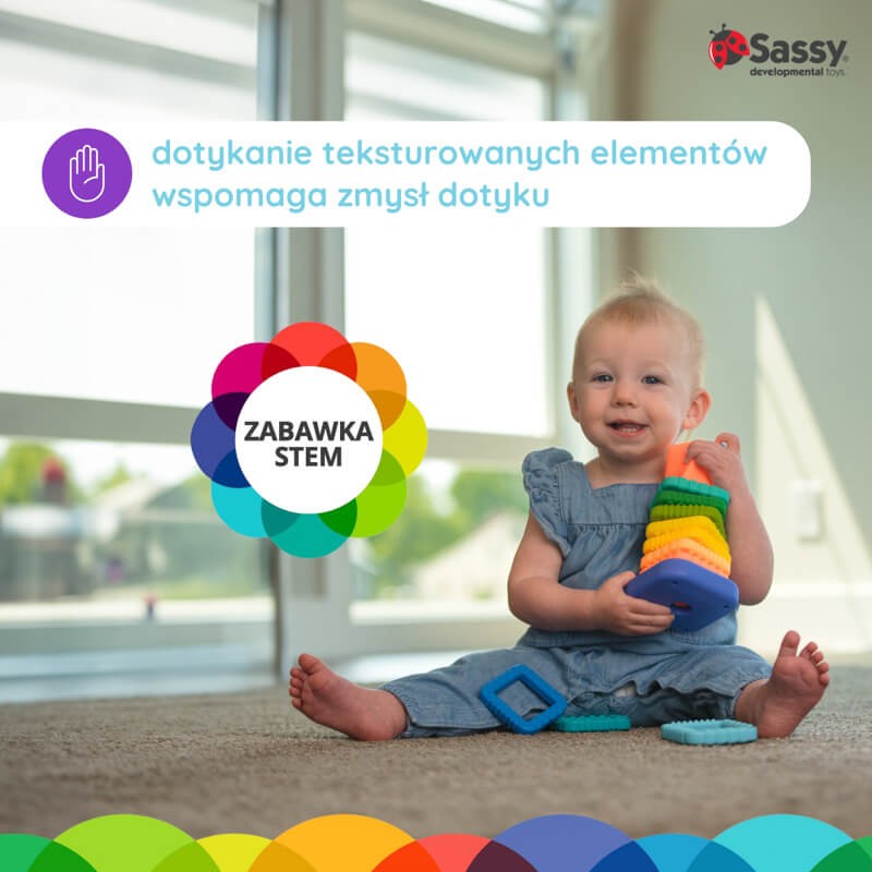 Sensoryczna zakręcona wieża z klocków / Sassy