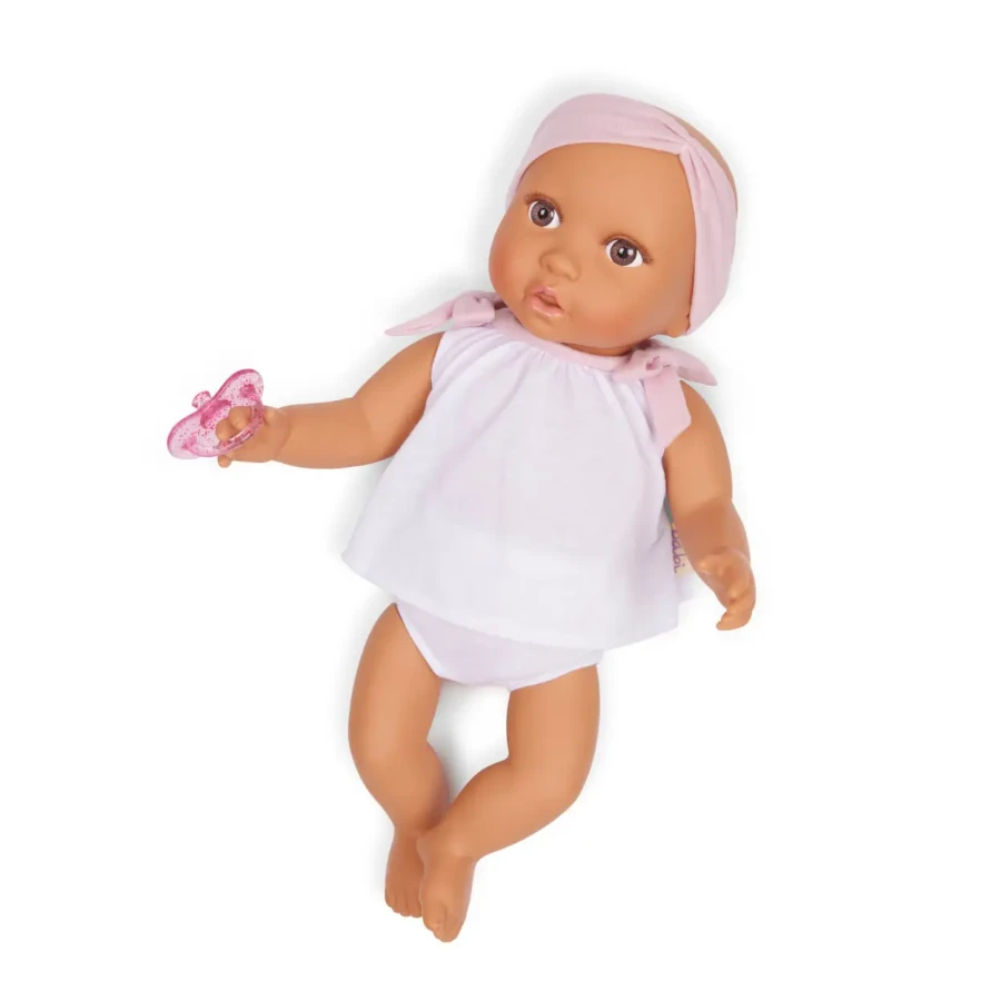 Lalka niemowlę ze smoczkiem, w dwuczęściowym ubranku i opasce / LullaBaby