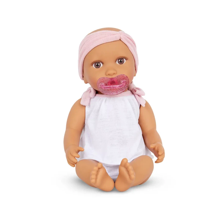 Lalka niemowlę ze smoczkiem, w dwuczęściowym ubranku i opasce / LullaBaby