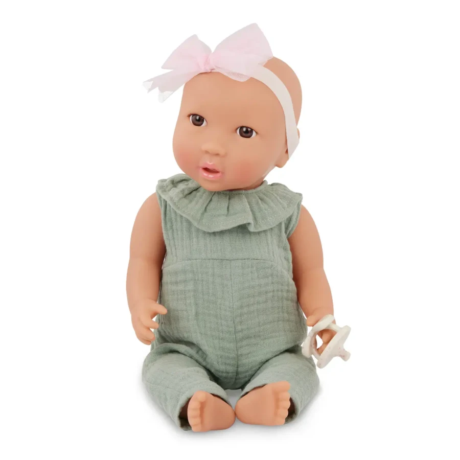 Lalka niemowlę ze smoczkiem, w muślinowym ubranku i opasce / LullaBaby