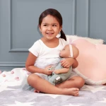Lalka niemowlę ze smoczkiem, w muślinowym ubranku i opasce / LullaBaby