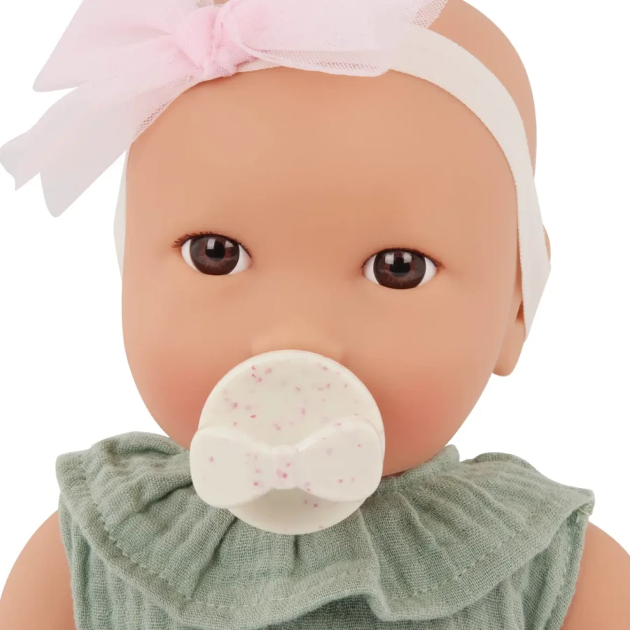 Lalka niemowlę ze smoczkiem, w muślinowym ubranku i opasce / LullaBaby