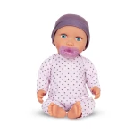 Lalka niemowlę ze smoczkiem, w piżamce w kropeczki i czapeczce / LullaBaby
