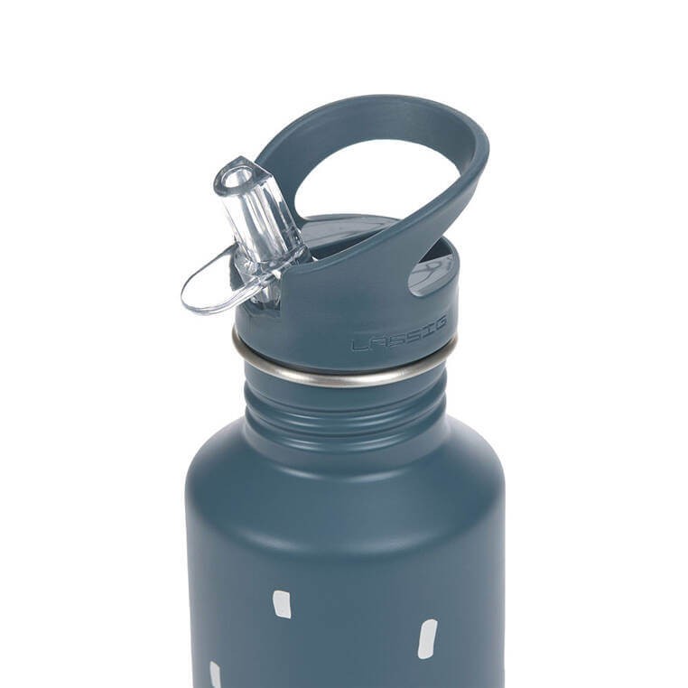 Bidon ze stali nierdzewnej Happy Prints z dodatkową zakrętką z ustnikiem, 500 ml - granatowy / Lassig