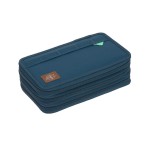Potrójny piórnik – etui z wyposażeniem Unique, navy / Lassig