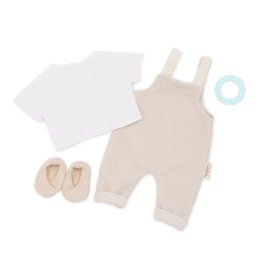 Zestaw ubranek dla lalki niemowlęcia, stylizacja ze spodniami na szelkach / LullaBaby