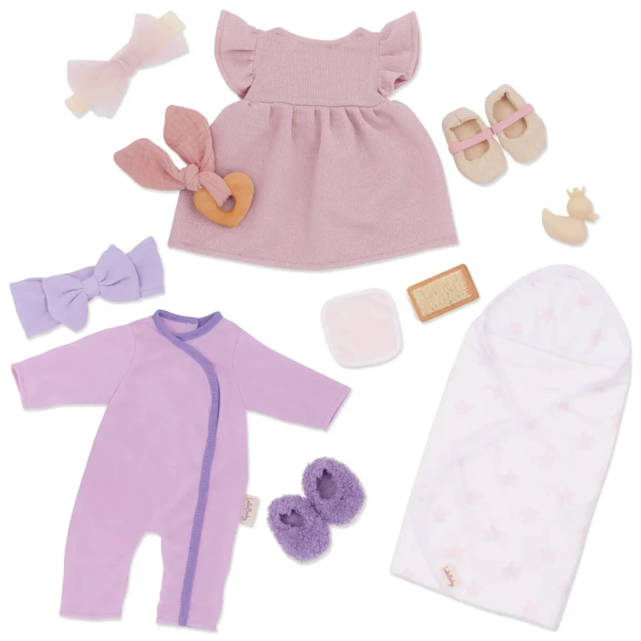 Duży zestaw ubranek dla lalki niemowlęcia dziewczynki / LullaBaby