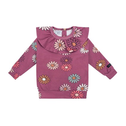 Longsleeve z falbanką - Flowers Heather / Dear Sophie