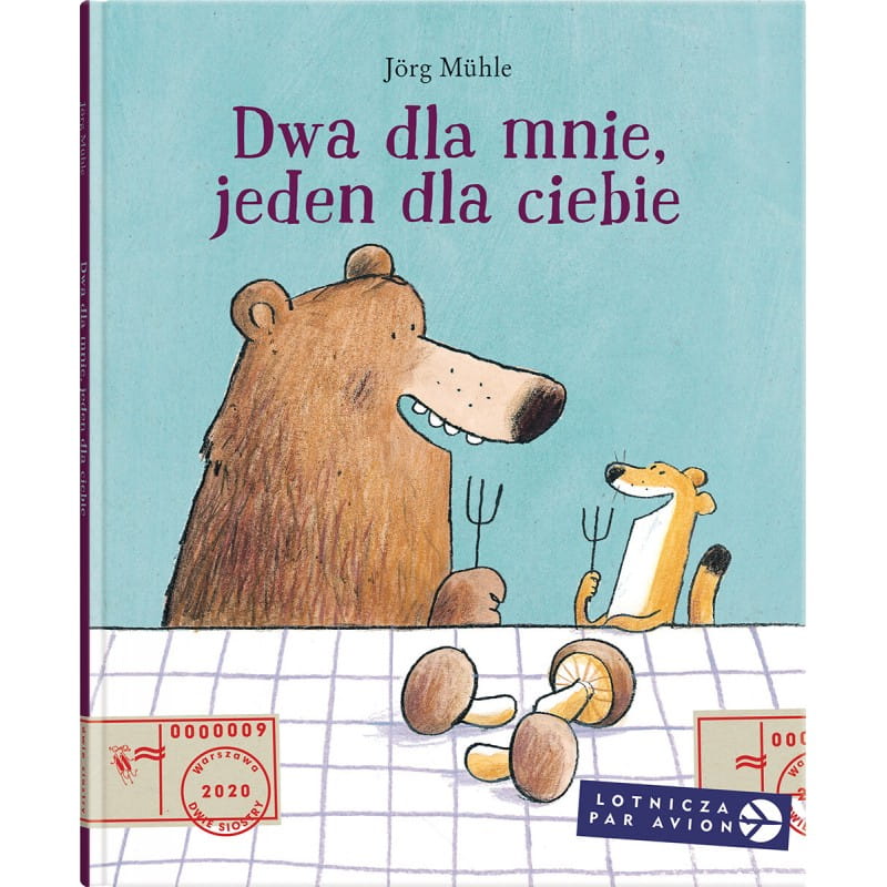Okładka książki z niedźwiedziem i łasicą