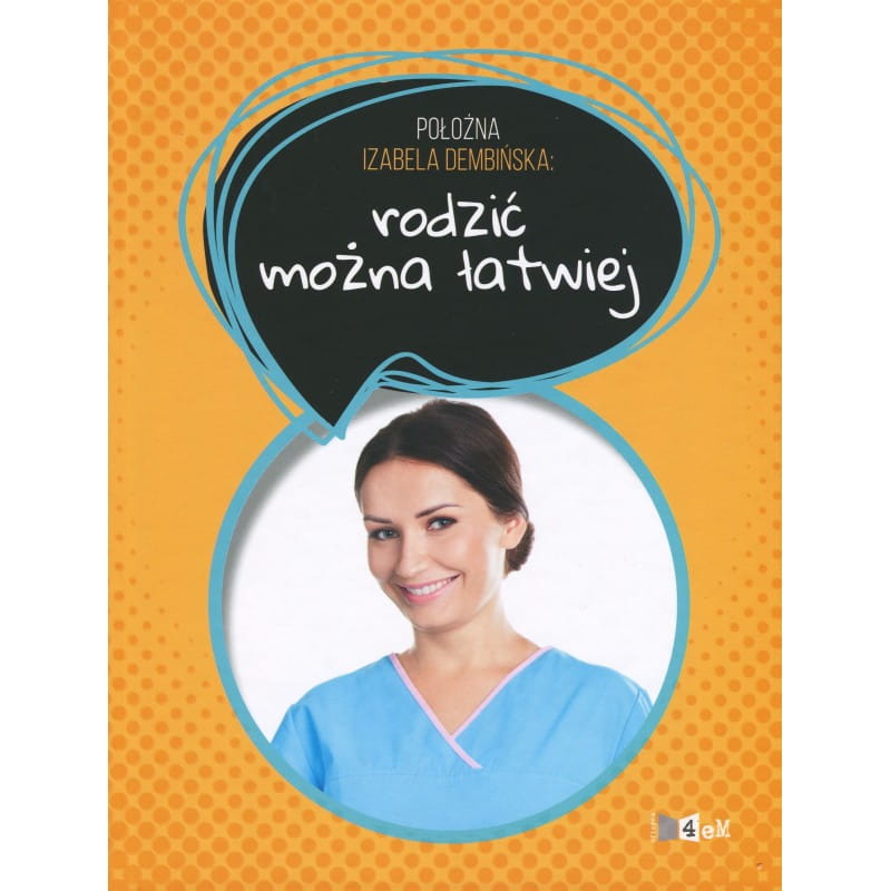 Okładka książki z uśmiechniętą położną